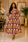 Ankara Flip Skirt Set - Abstract print