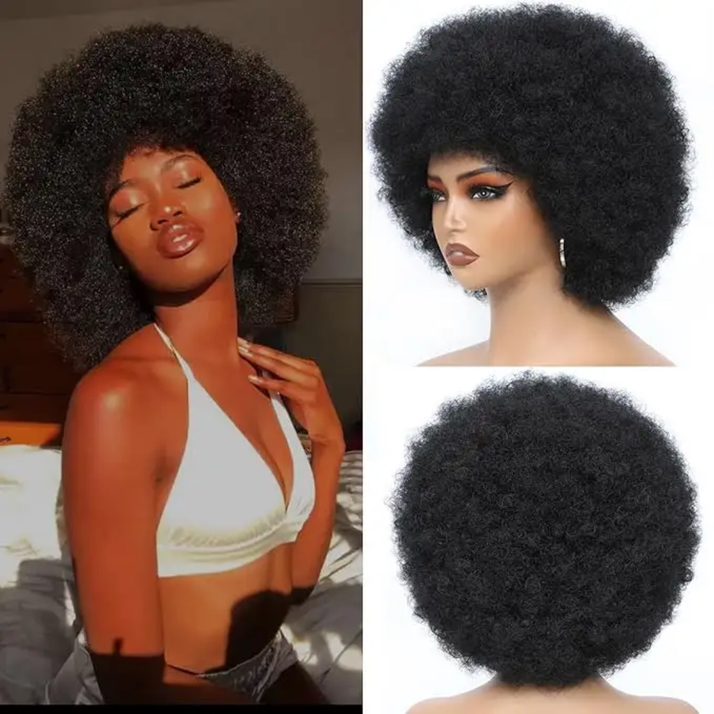 Big Afro Wig – Natural Black, lifestyle and mannequin views