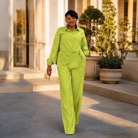 Elegant 2Pcs Set - Lime Green
