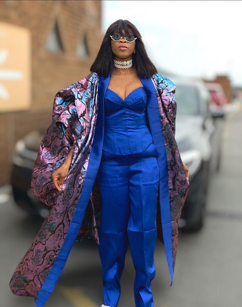 3Pcs Corset Kimono Set - kimono coat detail