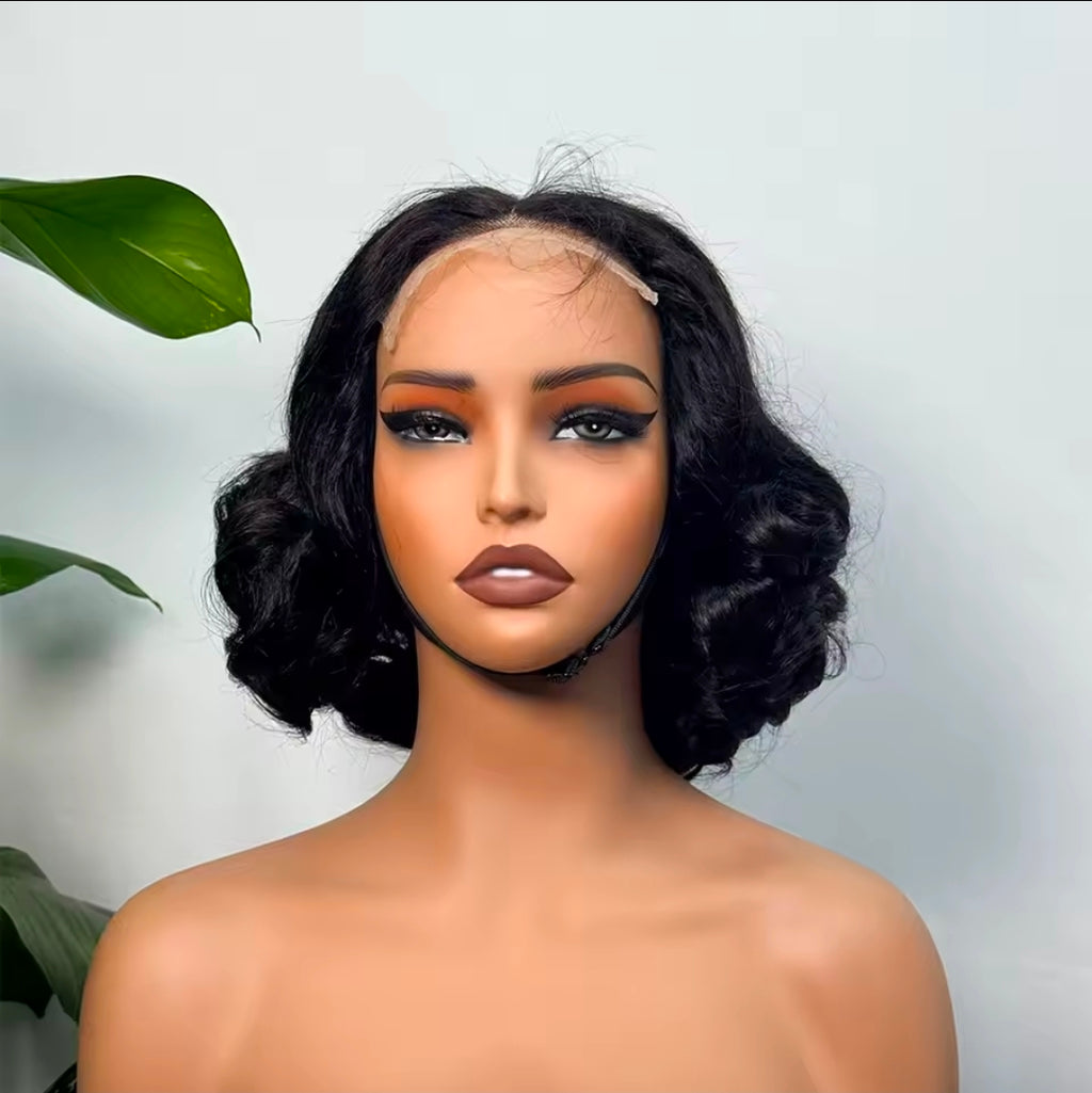 5x5 flip loose bounce wig – natural black front view