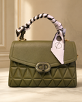 Long & Son Quilted Handbag - Olive Green