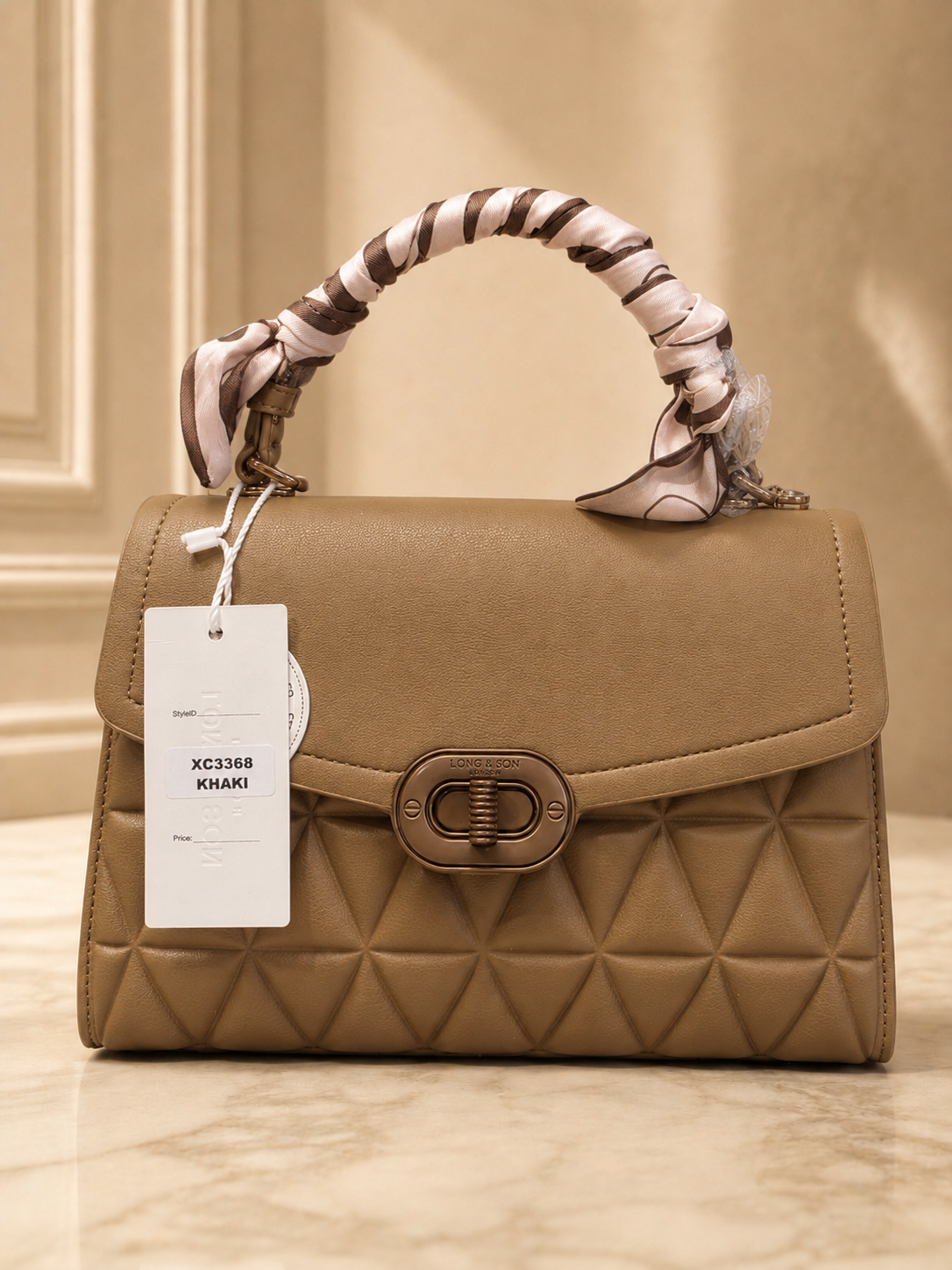 Long & Son Quilted Handbag - Chocolate Brown