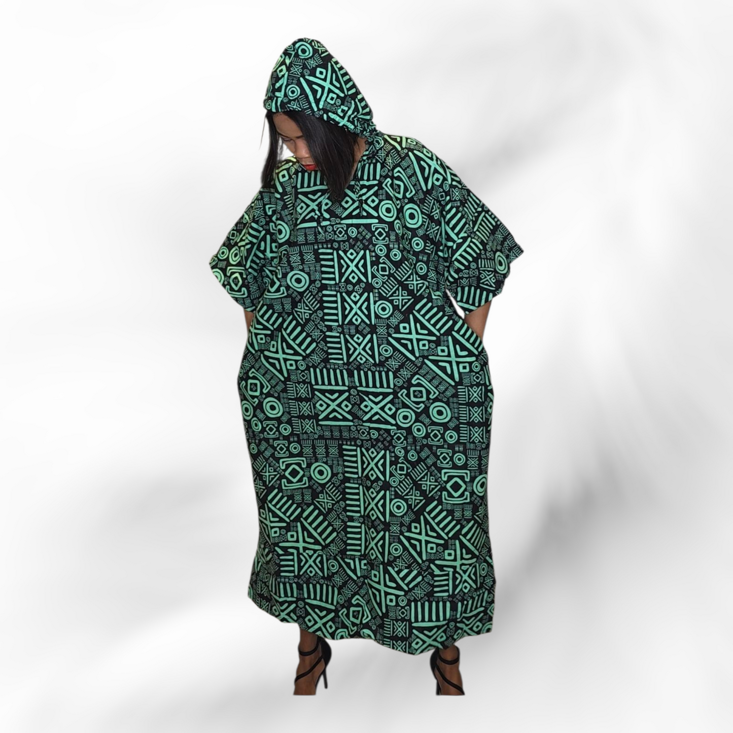 Tribal Hooded Ankara Kaftan