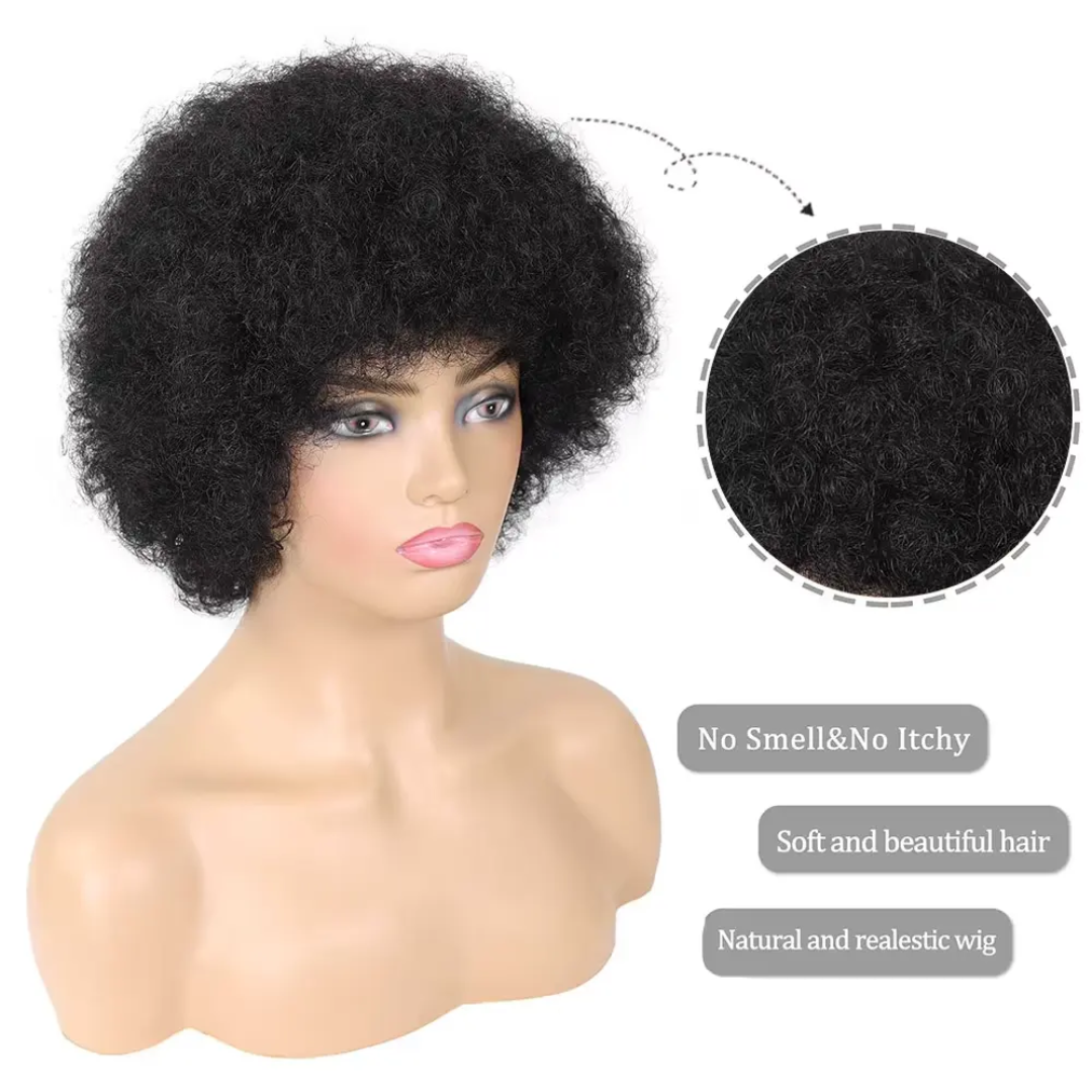 Afro Kinky Curly Human Hair bob Wigs Brazilian 100% Human Hair Wig