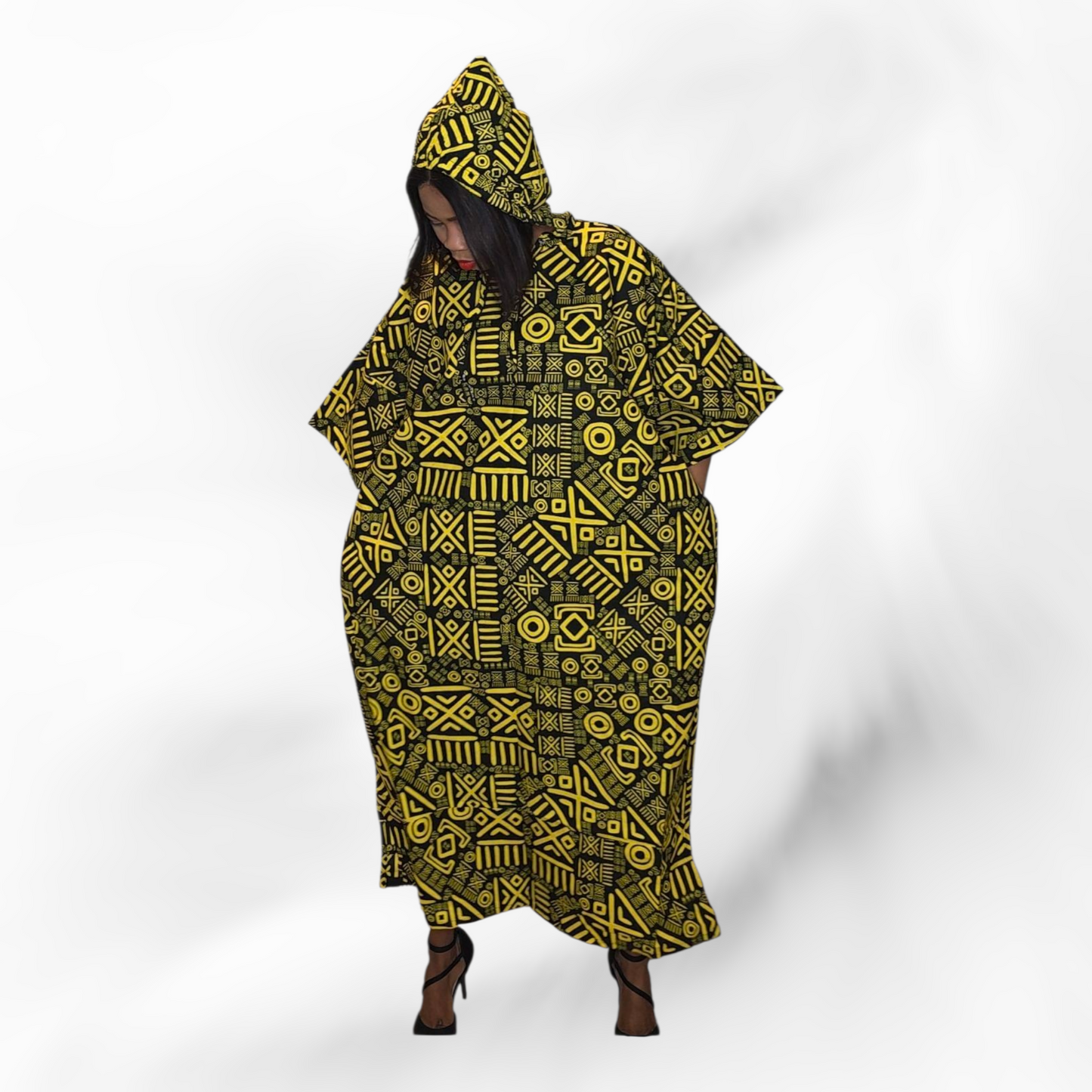 Tribal Hooded Ankara Kaftan